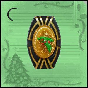 Art Deco Christmas &Winter Brooch, OOAK Holiday Pin Made with Vintage